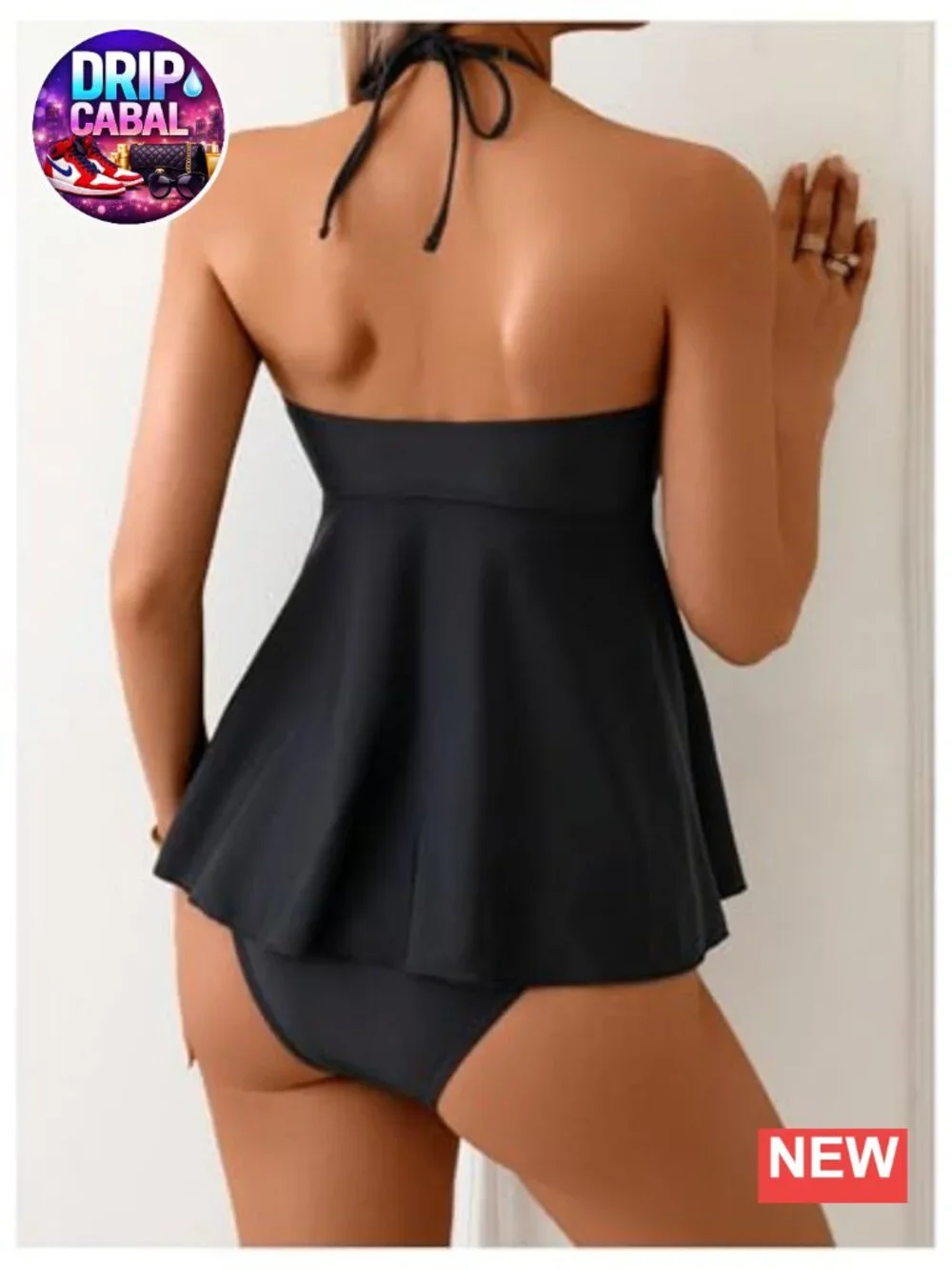 Halter Tankini Swimsuit 2 Piece High Waisted Beach Vacation Bathing Suit
